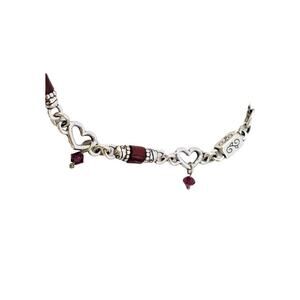 Brighton Heart Song Bracelet Red Bicone Crystals 7.5" to 8.75" Retired Rare J12
